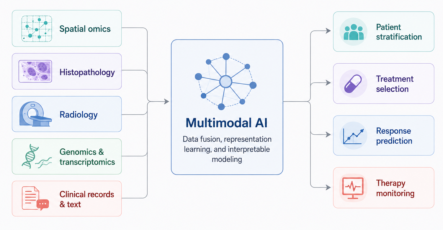 Illustration of multimodal AI for precision biomedicine